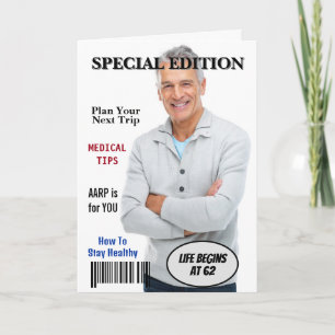 Tarjeta Portada de revista para cumpleaños 62