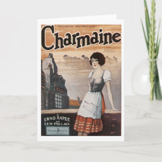 Tarjeta Portada del libro de sondeos Charmaine Vintage
