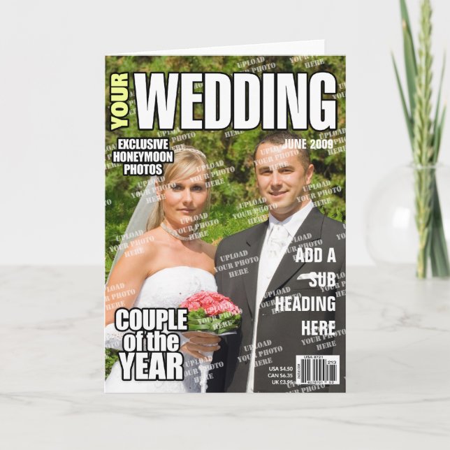 Tarjeta Portada personalizada de la revista boda (Anverso)