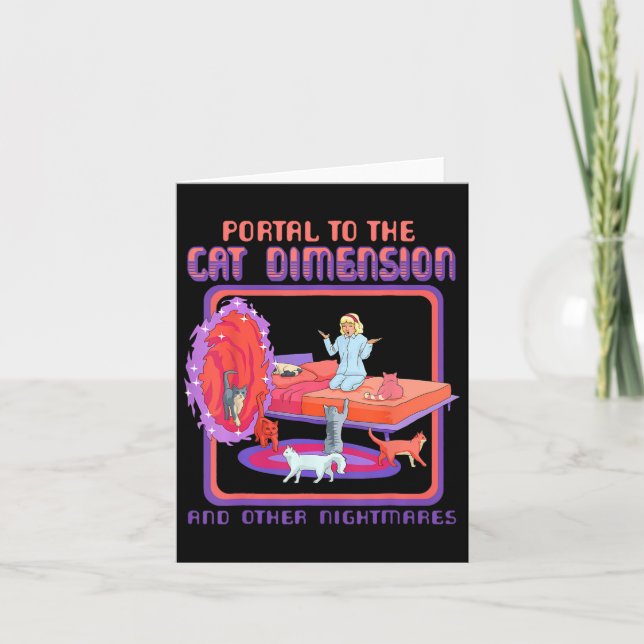 Tarjeta Portal Al Gato Dimensión Divertido Gato Gatito Gat (Anverso)