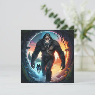 Tarjeta Portal de Bigfoot y Lobo