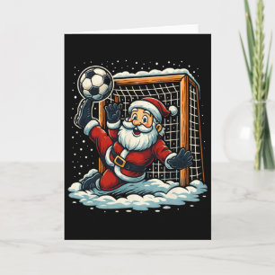 Tarjeta Portero de fútbol de Santa Claus Deportes Jugando