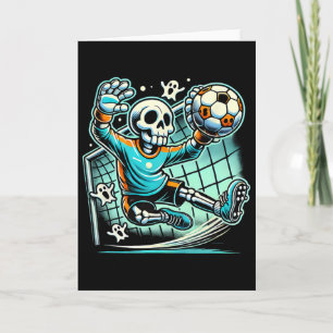 Tarjeta Portero de fútbol esqueleto de Halloween 