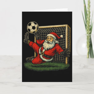 Tarjeta Portero de fútbol Santa Claus Navidad Deportes Niñ