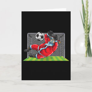 Tarjeta Portero de fútbol Santa Claus Navidad Deportes Niñ