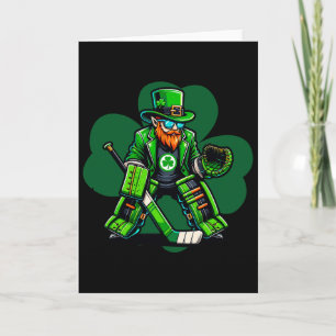 Tarjeta Portero de Hockey Día de San Patricio Trébol Irlan