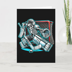 Tarjeta Portero de hockey esqueleto de Halloween