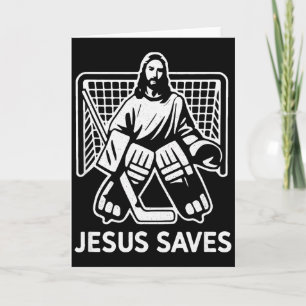 Tarjeta Portero de Hockey Jesús Salva Cristiano Hoc