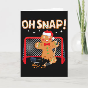 Tarjeta Portero de Hockey Navidad Divertida Hombre de Jeng