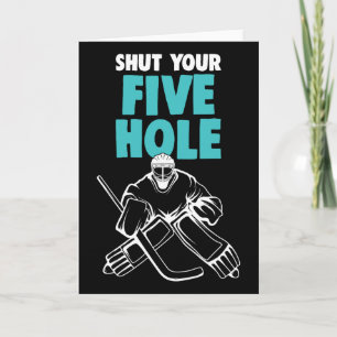 Tarjeta Portero de Hockey sobre Hielo Cierra tu Cinco Aguj