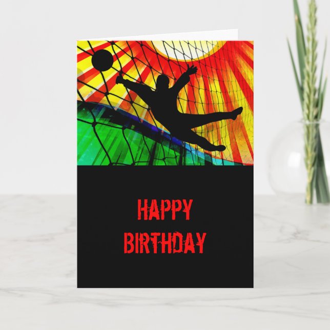 Tarjeta Portero del fútbol del resplandor solar y de la (Anverso)