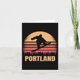 Tarjeta Portland Oregon Snowboard Vintage or Retro 80