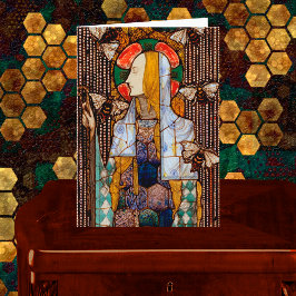 Tarjeta Portrait of St. Gobnait, Patron of Bees,