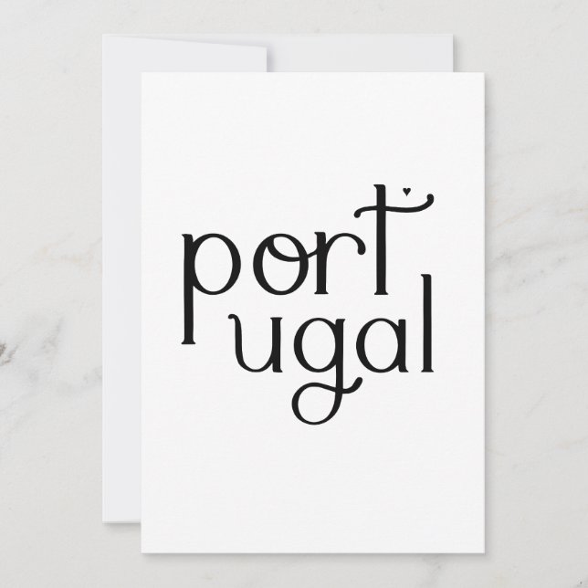 Tarjeta Portugal - minimalistic typography card (Anverso)