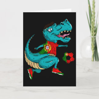 Tarjeta Portugal Soccer T-rex Dino Portuguese Flag Portugu