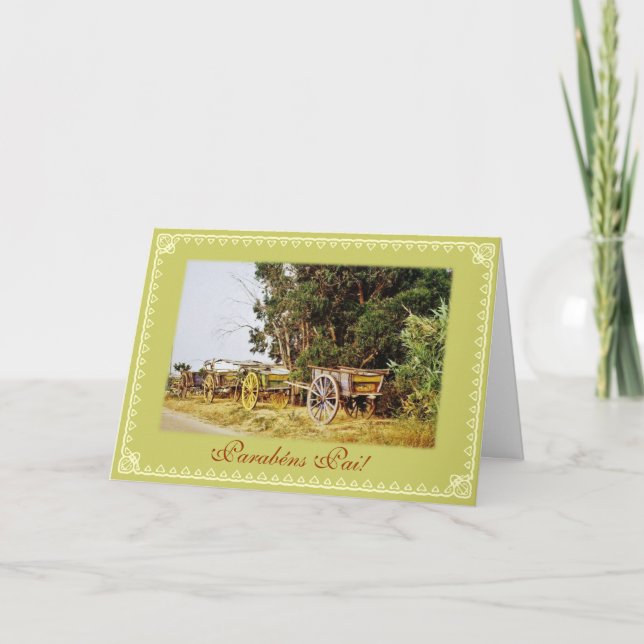 Tarjeta Portugués: Cumpleaños de Parabéns Pai/del papá (Anverso)