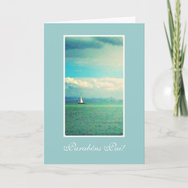 Tarjeta Portugués: El cumpleaños del papá del pai- de (Anverso)