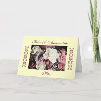 Tarjeta Portugués: El cumpleaños/Rosa de la mamá de