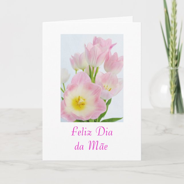 Tarjeta Portugués: Flores del día de madre del diámetro DA (Anverso)