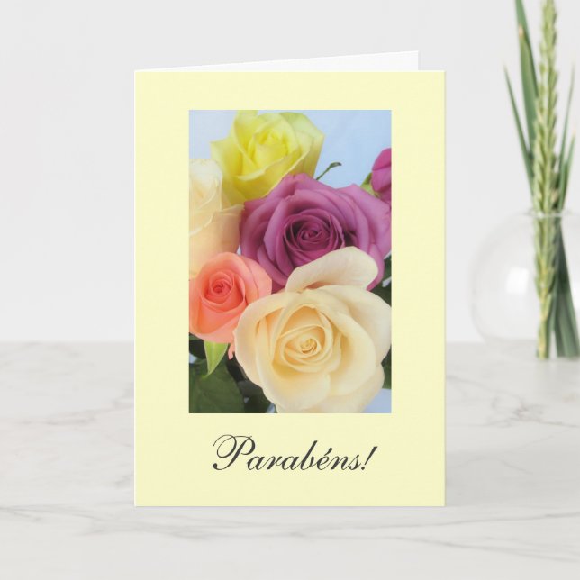 Tarjeta Portugués: ¡Parabenes! Cumpleaños (Anverso)