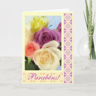 Tarjeta Portugués: ¡Parabenes! ¡Feliz cumpleaños!