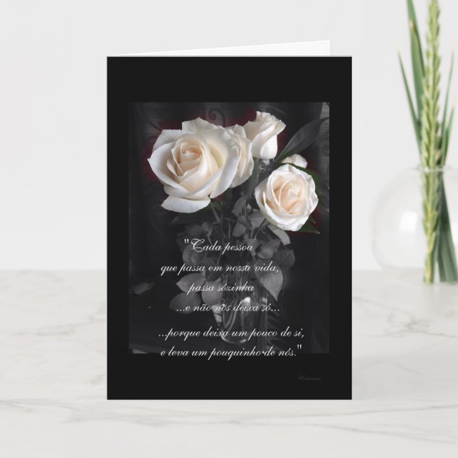 Tarjeta Portugués: Poema de Condolencias (Anverso)
