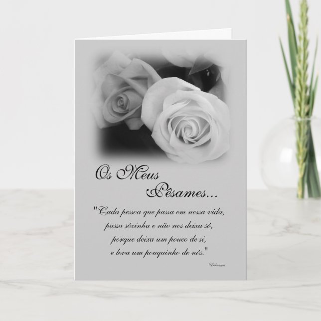 Tarjeta Portugués: Poema de Condolencias (Anverso)