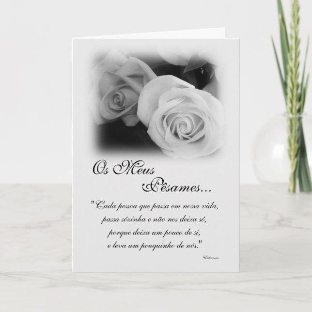 Tarjeta Portugués: Poema de Condolencias (Anverso)