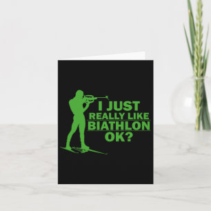 Tarjeta Posición de decúbito divertida de biatlón Biatleta