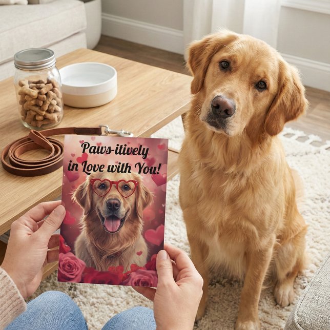 Tarjeta Positivamente enamorado Golden Retriever del Día d (Subido por el creador)
