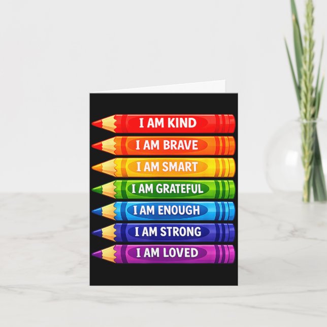 Tarjeta Positive affirmations crayons for kids  (Anverso)