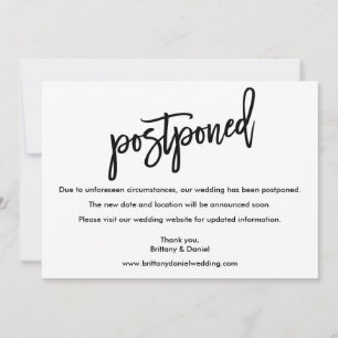 Tarjeta pospuesta de Boda de guión de pincel moder