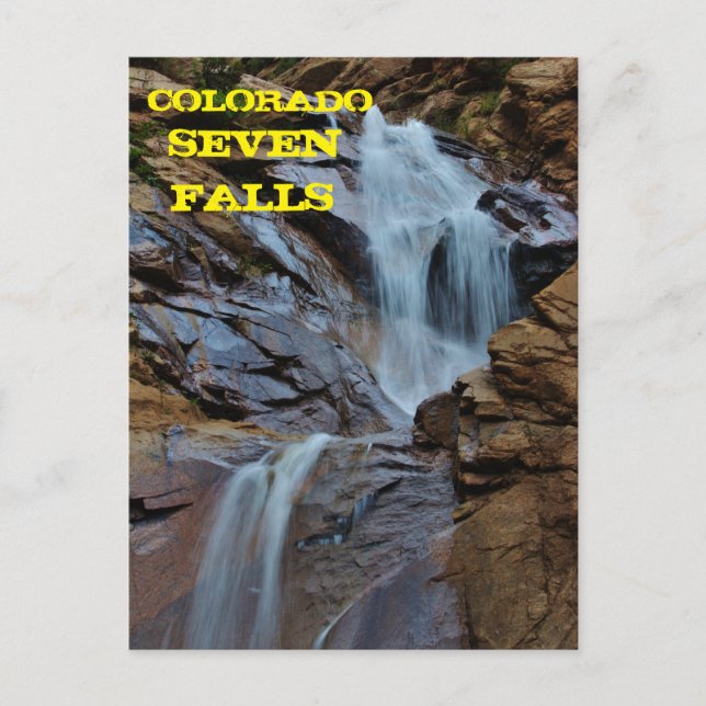 Tarjeta Post Colorado Seven Falls (Anverso)