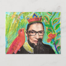 Tarjeta Post de arte RGB Ruth Gader Ginsburg y Bir