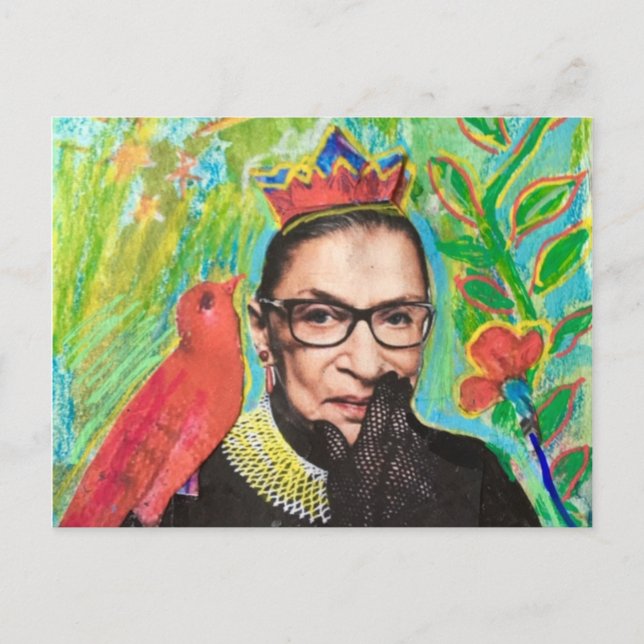 Tarjeta Post de arte RGB Ruth Gader Ginsburg y Bir (Anverso)