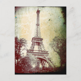 Tarjeta Post Paris de estilo vintage, Torre Eiffel