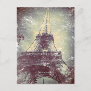 Tarjeta Post Paris de estilo vintage, Torre Eiffel