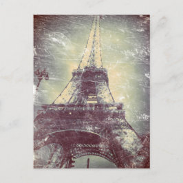 Tarjeta Post Paris de estilo vintage, Torre Eiffel