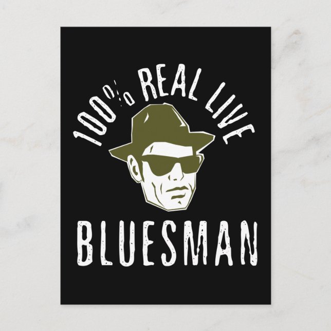 Tarjeta postal 100% Real Live Bluesman (Anverso)