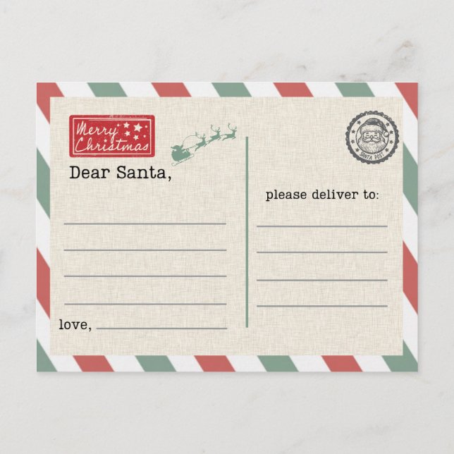 Tarjeta postal a Papá Noel (Reverso)