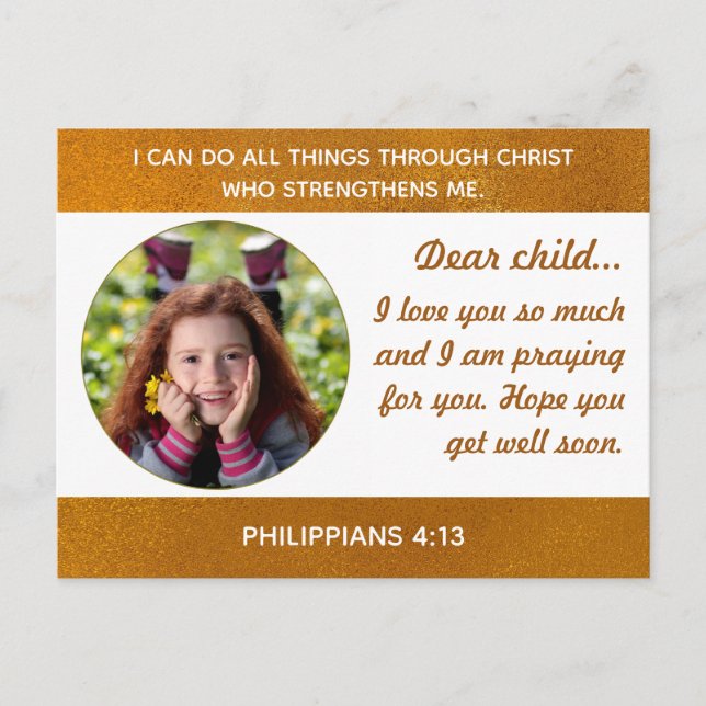 Tarjeta postal a un niño en un hospital (Anverso)