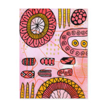 Tarjeta Postal Abstracta de Coral Naranja