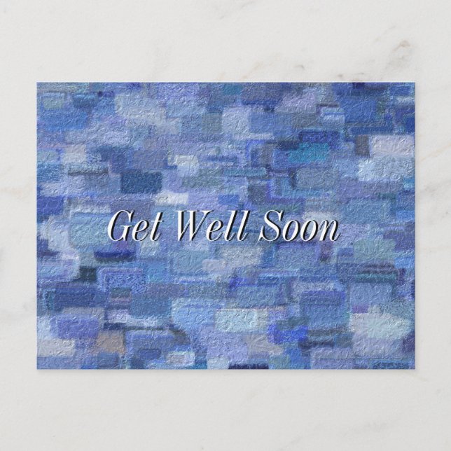 Tarjeta postal abstracta de ladrillo invierno blue (Anverso)