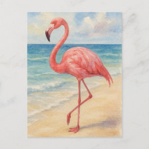 Tarjeta postal acuática Flamingo