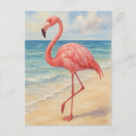 Tarjeta postal acuática Flamingo
