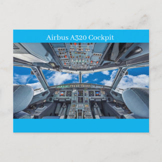 Tarjeta postal Airbus A320 Cockpit