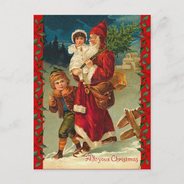 Tarjeta postal alemana de adultos y niños (Anverso)