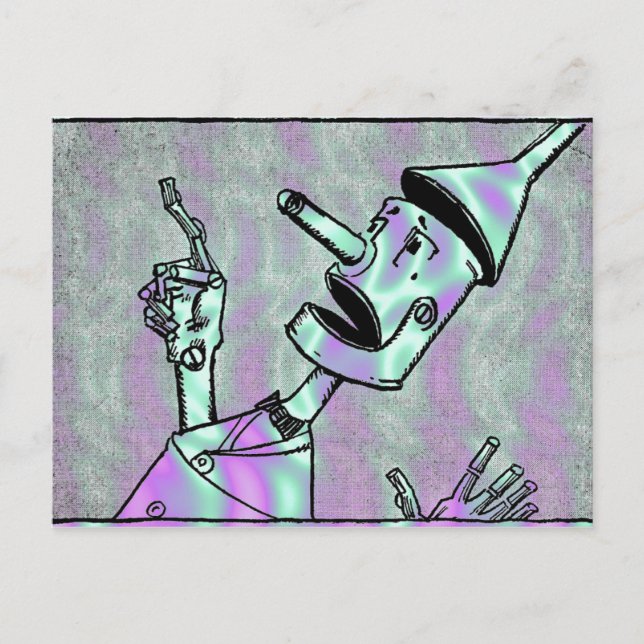 Tarjeta postal Alien Green, Tin Man (Anverso)