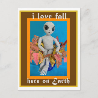 Tarjeta postal Alien Loves Fall