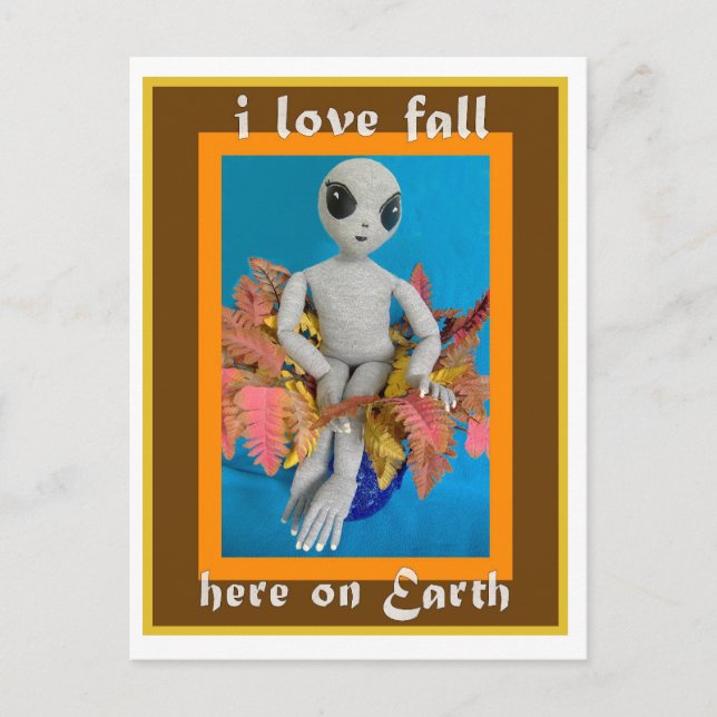 Tarjeta postal Alien Loves Fall (Anverso)